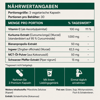 Kurkuma Curcumin Leber Komplex – 1.000 mg